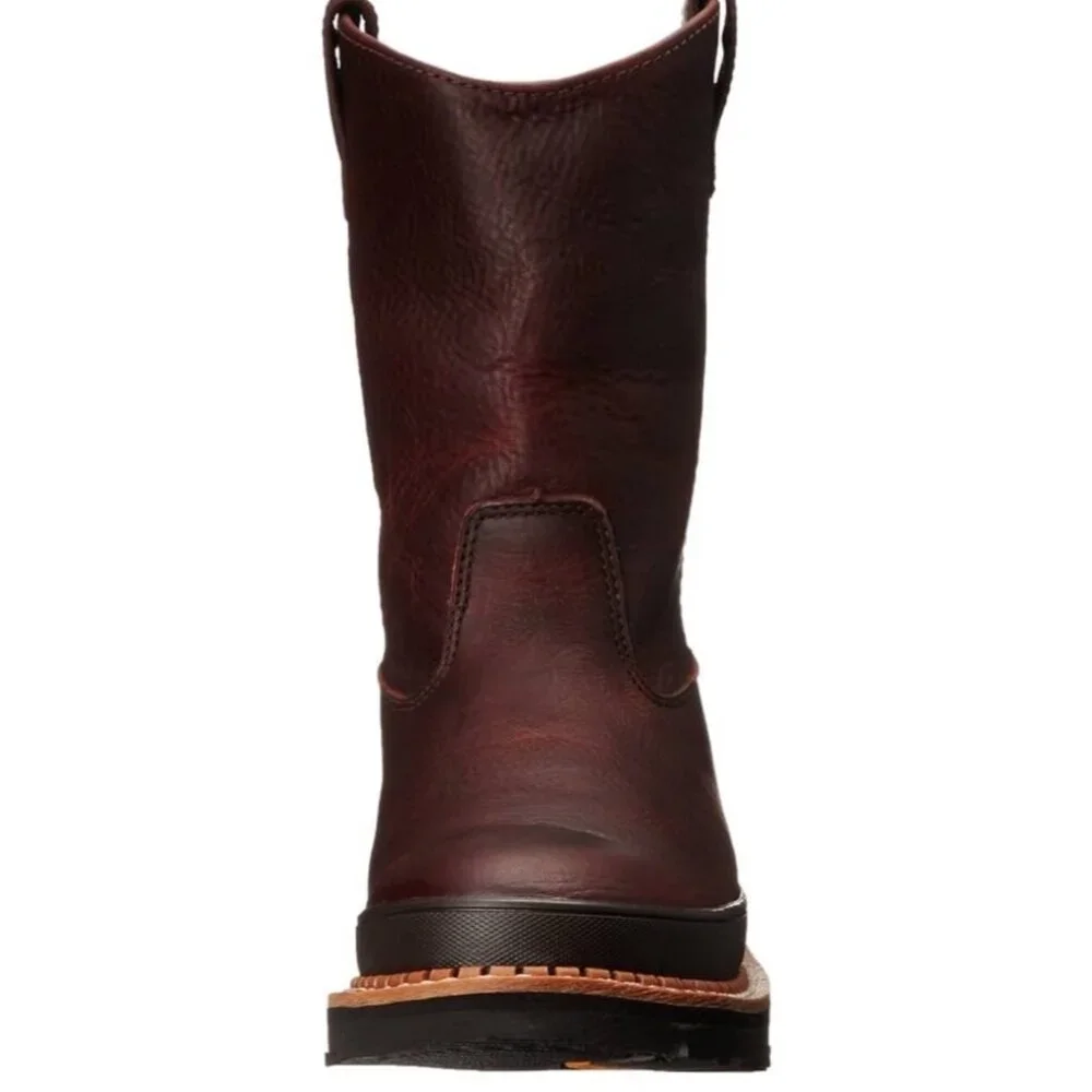 Georgia® Giant Wellington Pull-on work boot Soggy Brown Leather Men’s Size 12 M